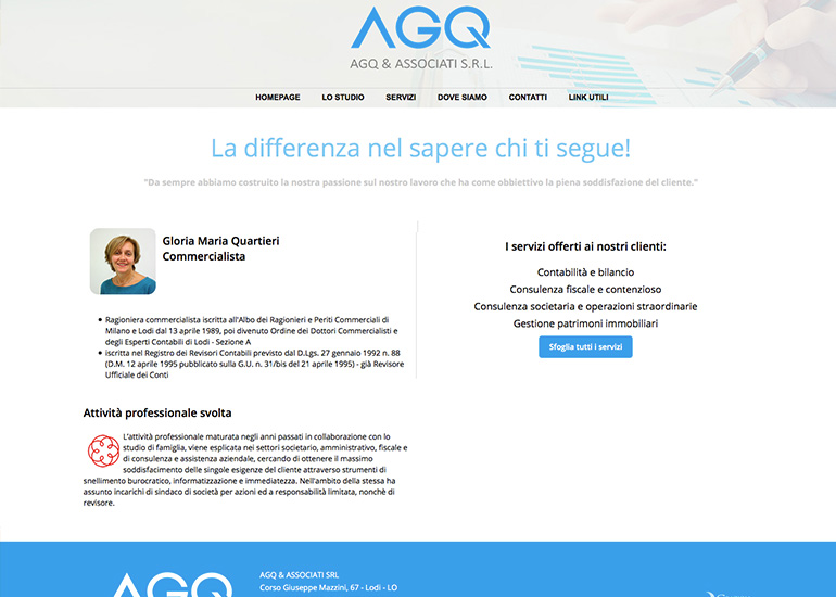 Pagina lo studio del sito web AGQ & Associati