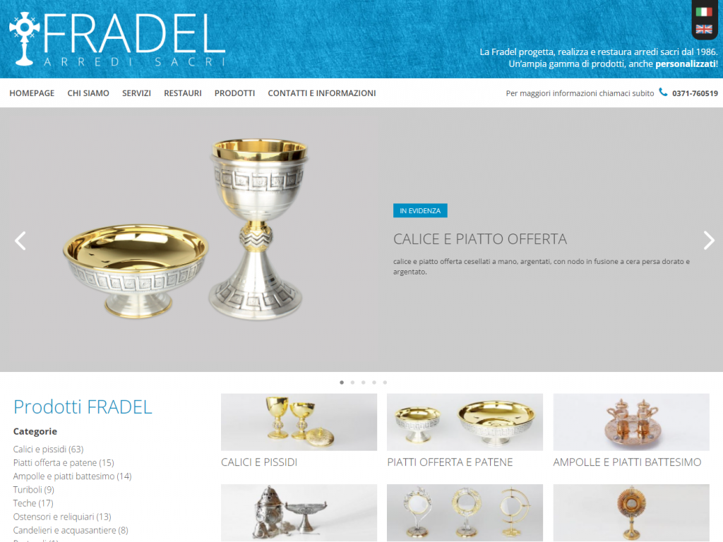 Realizzazione sito web per Fradel