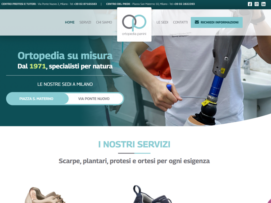 Realizzazione sito web per Ortopedia Panini