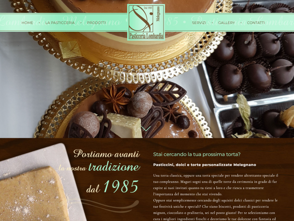 Realizzazione sito web pasticceria Lombardia