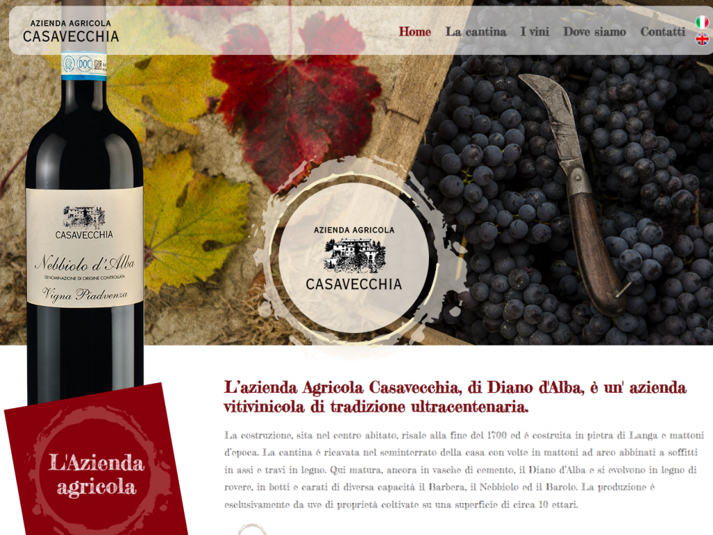 Realizzazione sito web per Cantina Casavecchia